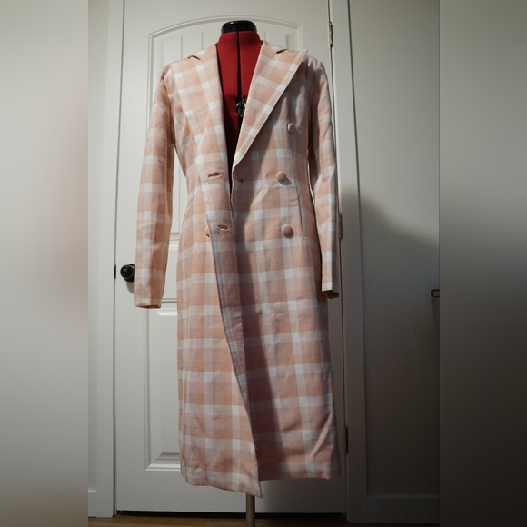 Pink plaid handmade coat - Picture 4 of 4